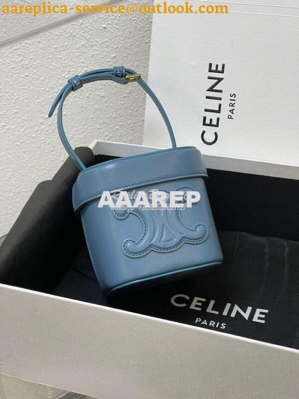 Replica Celine Small Box Cuir Triomphe In Smooth Calfskin 199263 Denim 3