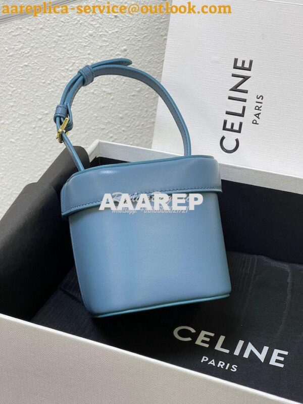 Replica Celine Small Box Cuir Triomphe In Smooth Calfskin 199263 Denim 7