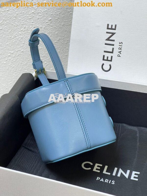 Replica Celine Small Box Cuir Triomphe In Smooth Calfskin 199263 Denim 8