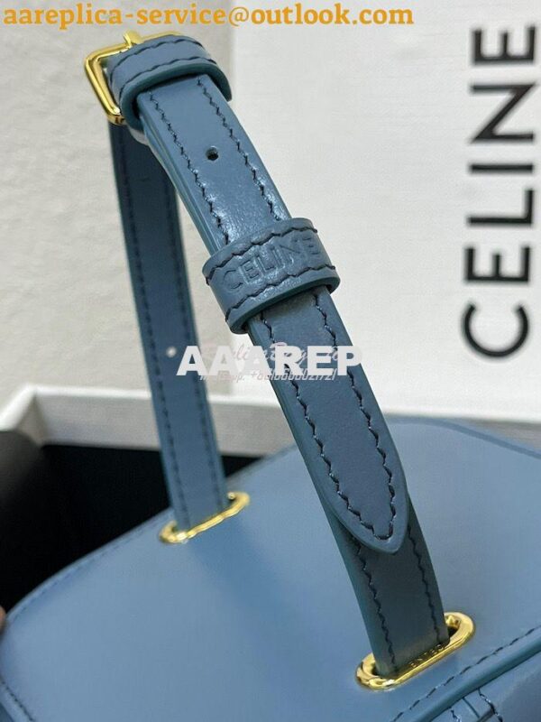 Replica Celine Small Box Cuir Triomphe In Smooth Calfskin 199263 Denim 9