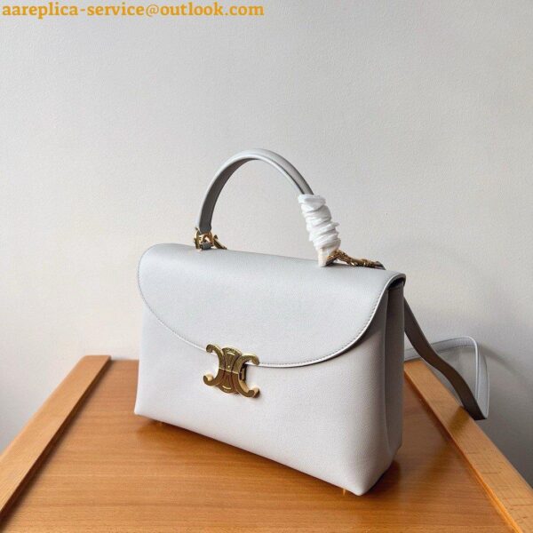 Replica Celine Nino Medium Bag in Cloudy Grey Calfskin 6