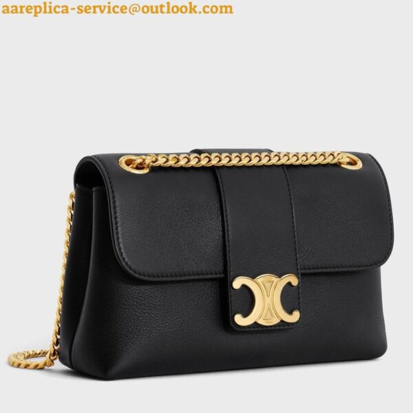 Replica Celine Teen Victoire Bag in Black Calfskin 3