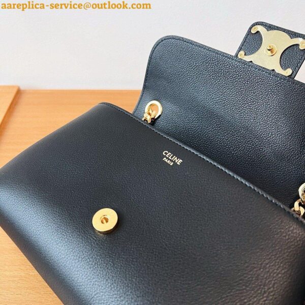 Replica Celine Teen Victoire Bag in Black Calfskin 7