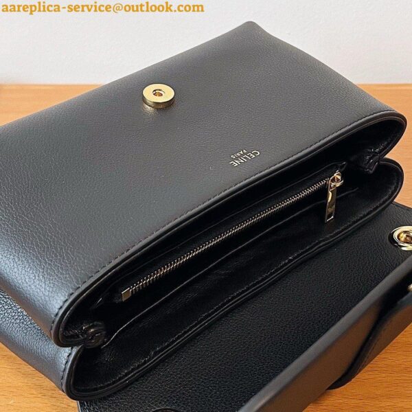 Replica Celine Teen Victoire Bag in Black Calfskin 8