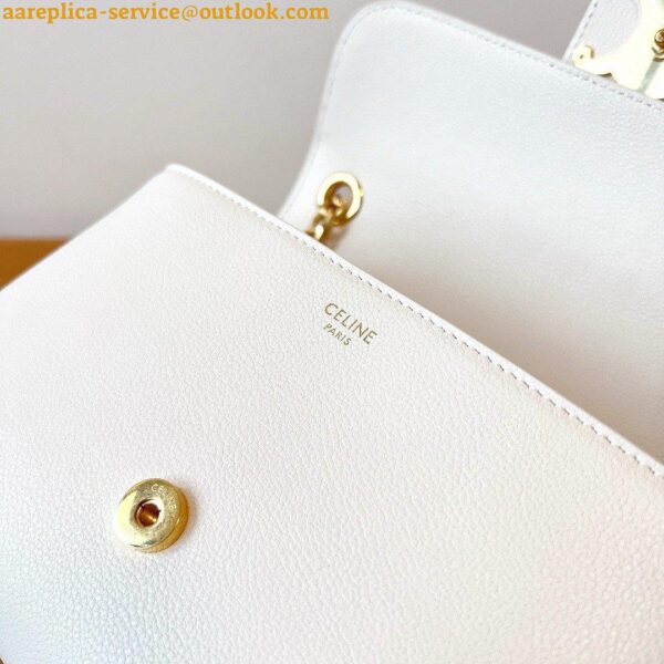 Replica Celine Teen Victoire Bag in White Calfskin 4