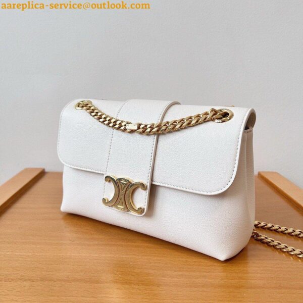 Replica Celine Teen Victoire Bag in White Calfskin 9