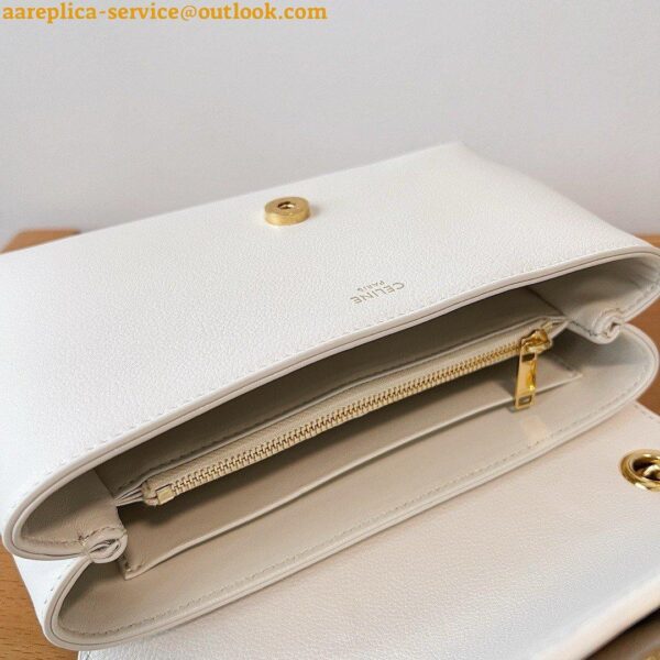 Replica Celine Teen Victoire Bag in White Calfskin 10