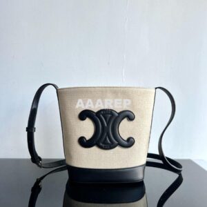 Replica Celine Small Bucket Cuir Triomphe In Textile And Calfskin 1982 2