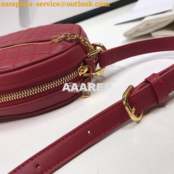 Replica Celine Small C Charm Bag In Quilted Calfskin 188363 Red 4