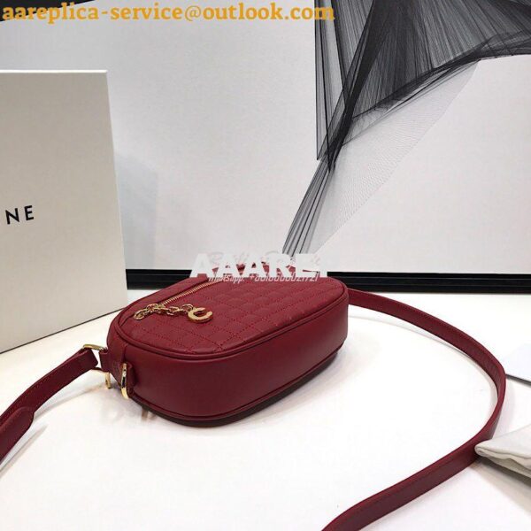 Replica Celine Small C Charm Bag In Quilted Calfskin 188363 Red 5