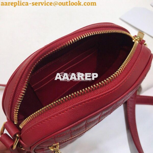 Replica Celine Small C Charm Bag In Quilted Calfskin 188363 Red 6