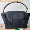 Replica Bottega Veneta Arco Medium Bag In Black Intrecciato Calfskin 2