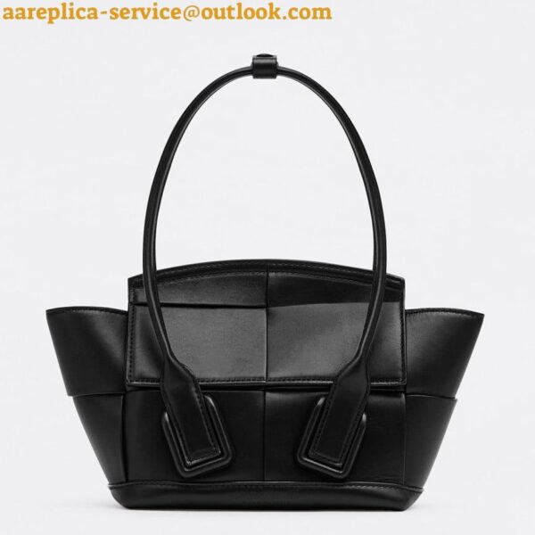 Replica Bottega Veneta Arco Mini Bag In Black Intrecciato Calfskin 5