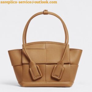 Replica Bottega Veneta Arco Mini Bag In Caramel Grained Leather