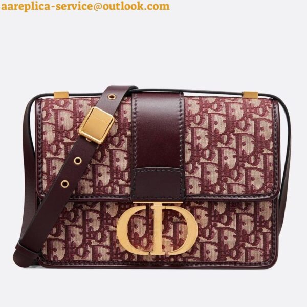 Replica Dior 30 Montaigne Medium Bag In Bordeaux Dior Oblique Jacquard