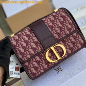 Replica Dior 30 Montaigne Medium Bag In Bordeaux Dior Oblique Jacquard 2