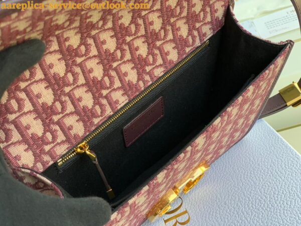 Replica Dior 30 Montaigne Medium Bag In Bordeaux Dior Oblique Jacquard 10