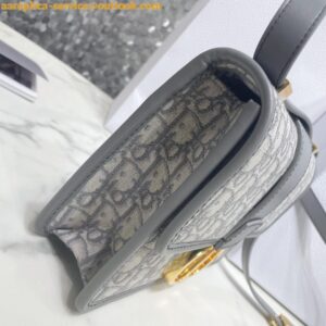 Replica Dior 30 Montaigne Medium Bag In Grey Dior Oblique Jacquard 2