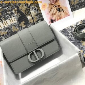 Replica Dior 30 Montaigne Medium Bag In Grey Ultramatte Grained Calfskin 2