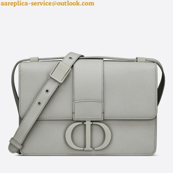 Replica Dior 30 Montaigne Medium Bag In Grey Ultramatte Grained Calfskin 5