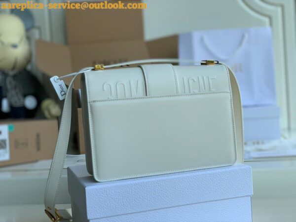 Replica Dior 30 Montaigne Medium Bag In White Box Calfskin 17