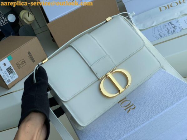 Replica Dior 30 Montaigne Medium Bag In White Box Calfskin 18