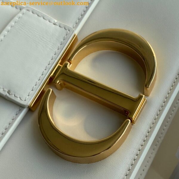 Replica Dior 30 Montaigne Medium Bag In White Box Calfskin 21