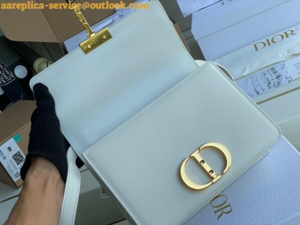 Replica Dior 30 Montaigne Medium Bag In White Box Calfskin 23