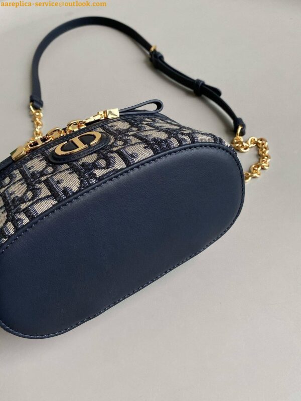 Replica Dior 30 Montaigne Mini Vanity Case in Blue Oblique Jacquard 6