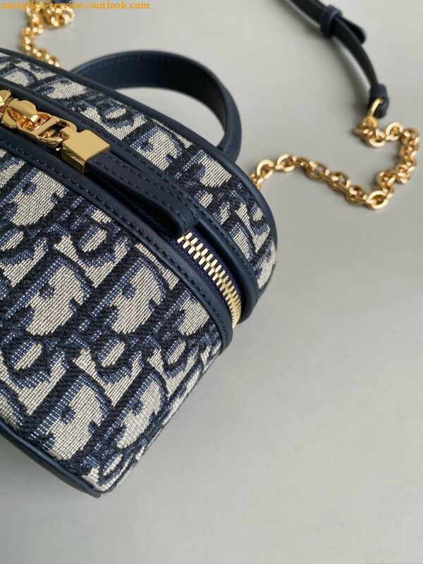 Replica Dior 30 Montaigne Mini Vanity Case in Blue Oblique Jacquard 9