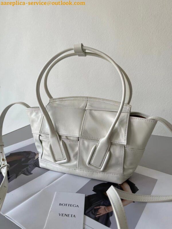 Replica Bottega Veneta Arco Mini Bag In White Intrecciato Calfskin 7