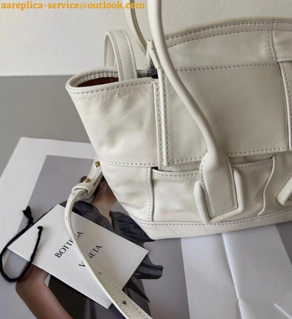 Replica Bottega Veneta Arco Mini Bag In White Intrecciato Calfskin 9