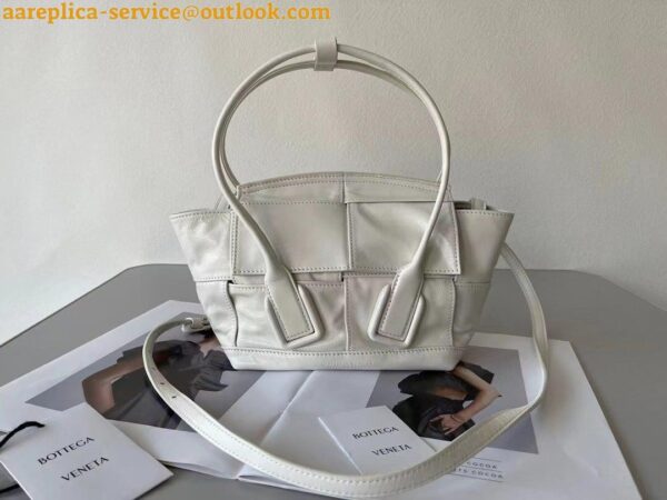 Replica Bottega Veneta Arco Mini Bag In White Intrecciato Calfskin 13