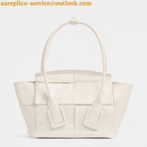 Replica Bottega Veneta Arco Mini Bag In White Intrecciato Leather