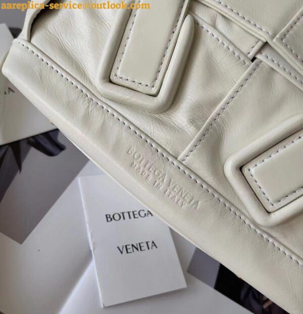 Replica Bottega Veneta Arco Mini Bag In White Intrecciato Leather 5