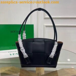 Replica Bottega Veneta Arco Small Bag In Black Intrecciato Calfskin