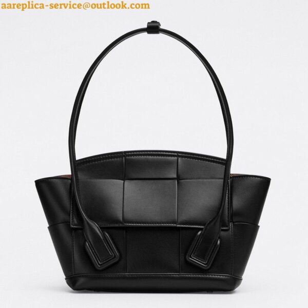 Replica Bottega Veneta Arco Small Bag In Black Intrecciato Calfskin 11