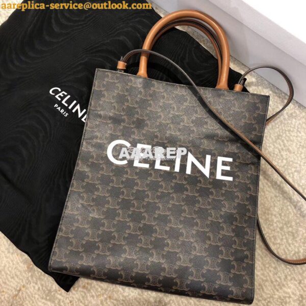 Replica Celine Small Cabas Vertical In Triomphe Canvas 191542 3