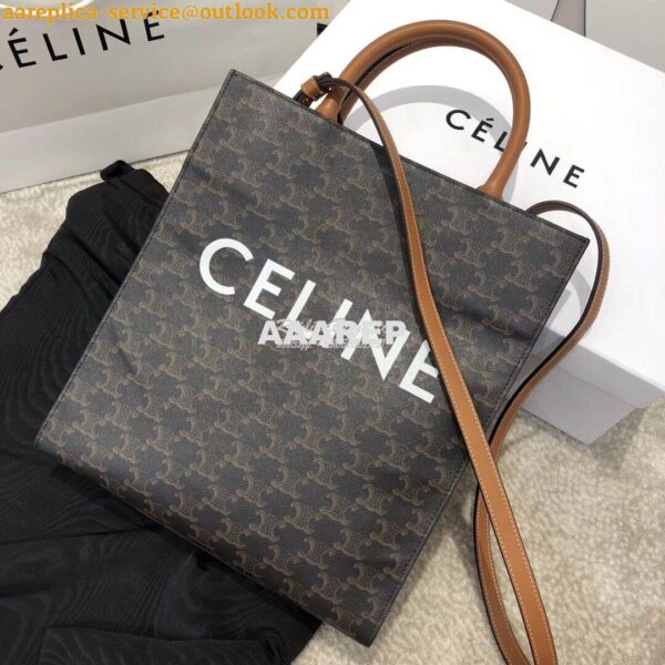 Replica Celine Small Cabas Vertical In Triomphe Canvas 191542 8