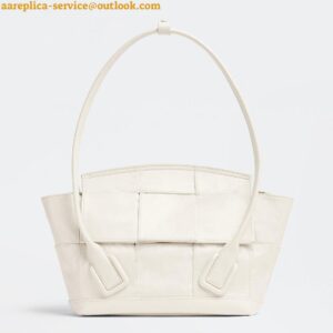 Replica Bottega Veneta Arco Small Bag In White Intrecciato Leather