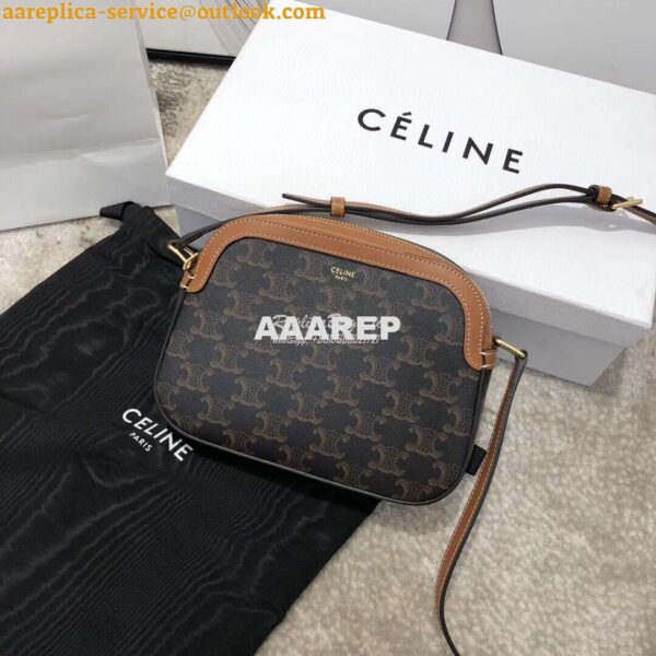 Replica Celine Small Camera Bag In Triomphe Canvas 191522 3