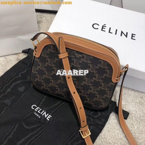 Replica Celine Small Camera Bag In Triomphe Canvas 191522 6