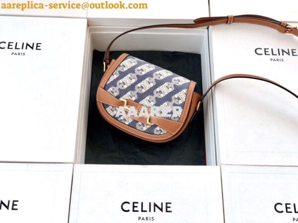 Replica Celine Small Crécy Bag In Maillon Triomphe Jacquard And Calfsk