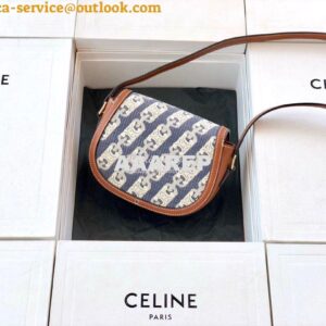 Replica Celine Small Crécy Bag In Maillon Triomphe Jacquard And Calfsk 2