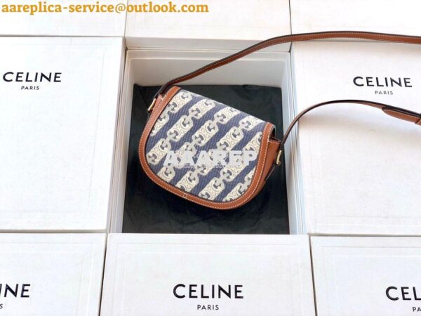 Replica Celine Small Crécy Bag In Maillon Triomphe Jacquard And Calfsk 2