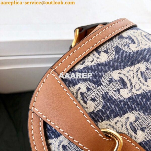 Replica Celine Small Crécy Bag In Maillon Triomphe Jacquard And Calfsk 5