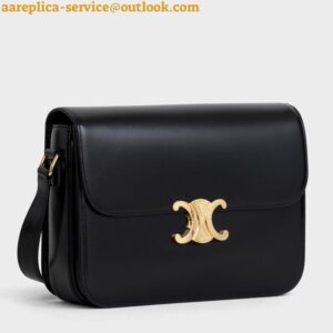 Replica Celine Triomphe Large Bag In Black Calfskin 2