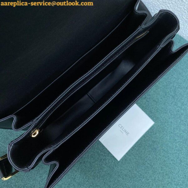 Replica Celine Triomphe Large Bag In Black Calfskin 8