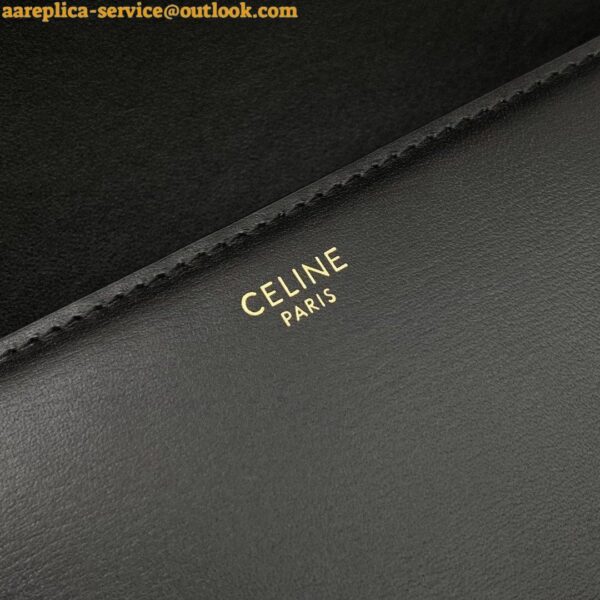 Replica Celine Triomphe Large Bag In Black Calfskin 10