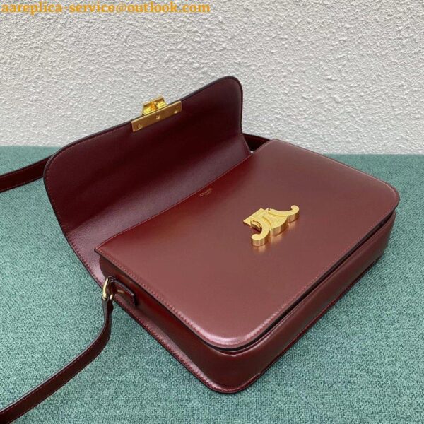 Replica Celine Triomphe Large Bag In Bordeaux Calfskin 2